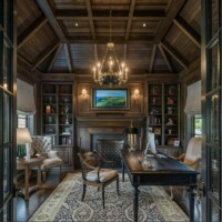 Furnished stained study